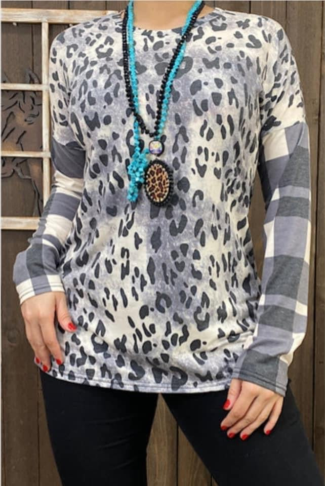 Leopard Plaid Sleeves