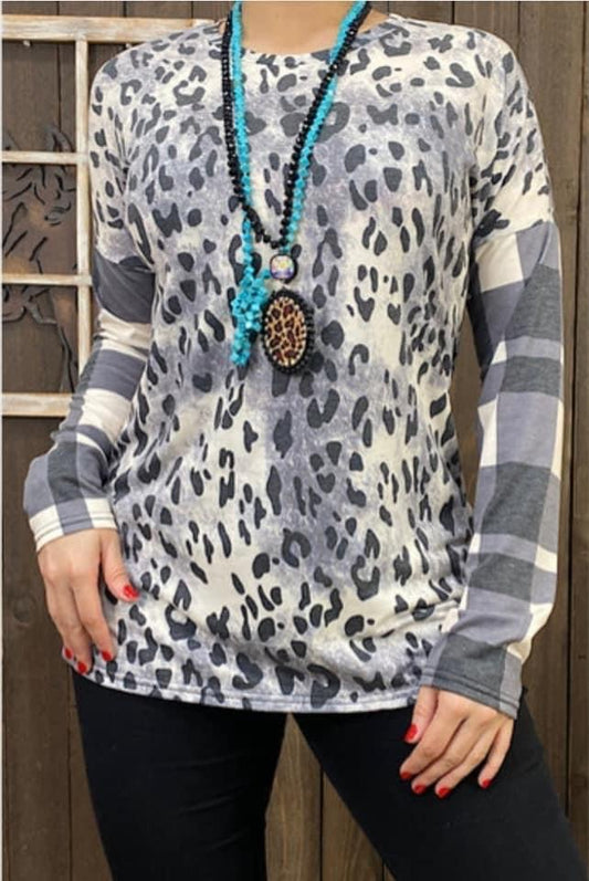 Leopard Plaid Sleeves