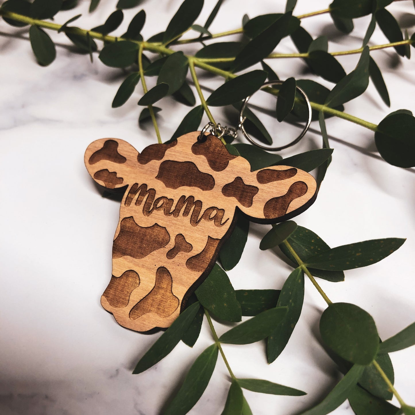 Mama cow keychain