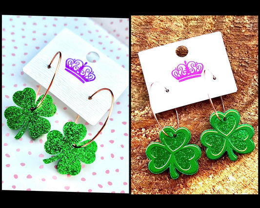 St Pattys Shamrock Earrings