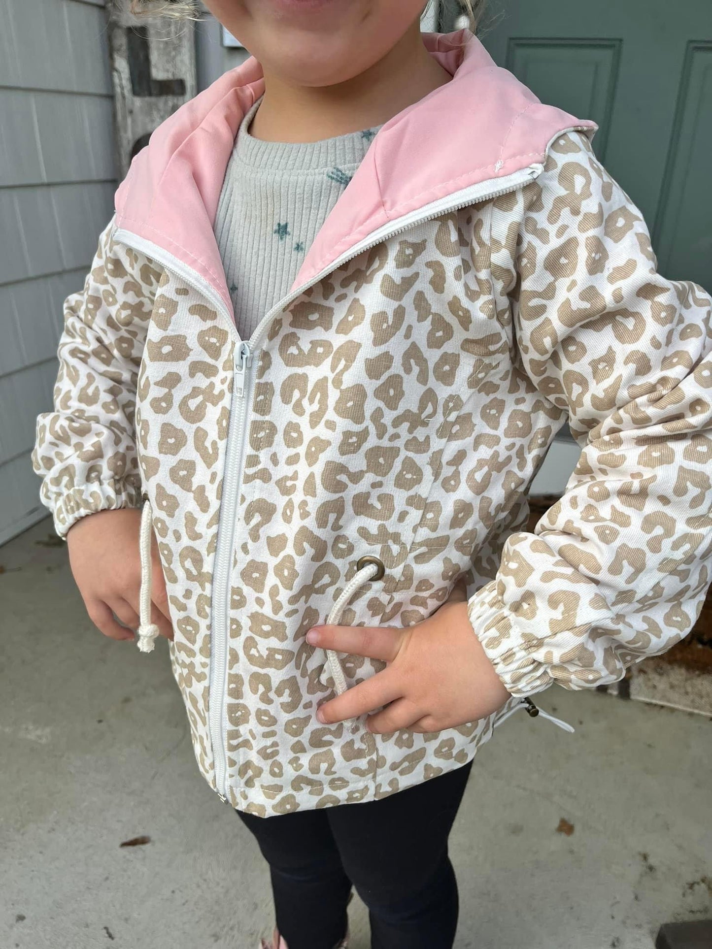 Neutral Leopard Windbreaker Kids
