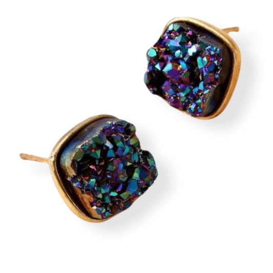 Multi Color Square Earrings