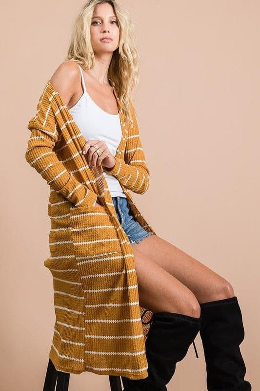 Ribbed Long Pocket Cardis