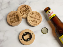 Load image into Gallery viewer, Wood magnetic bottle opener
