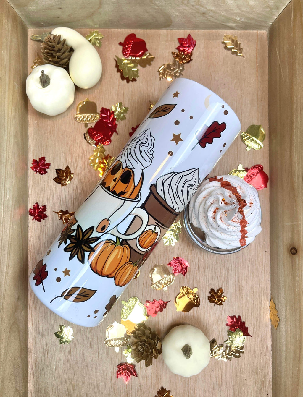 Fall w/Whipped Cream Tumbler