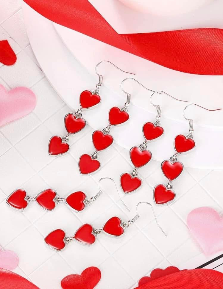 INTERLOCKING DROP ❤️HEART EARRINGS RTS