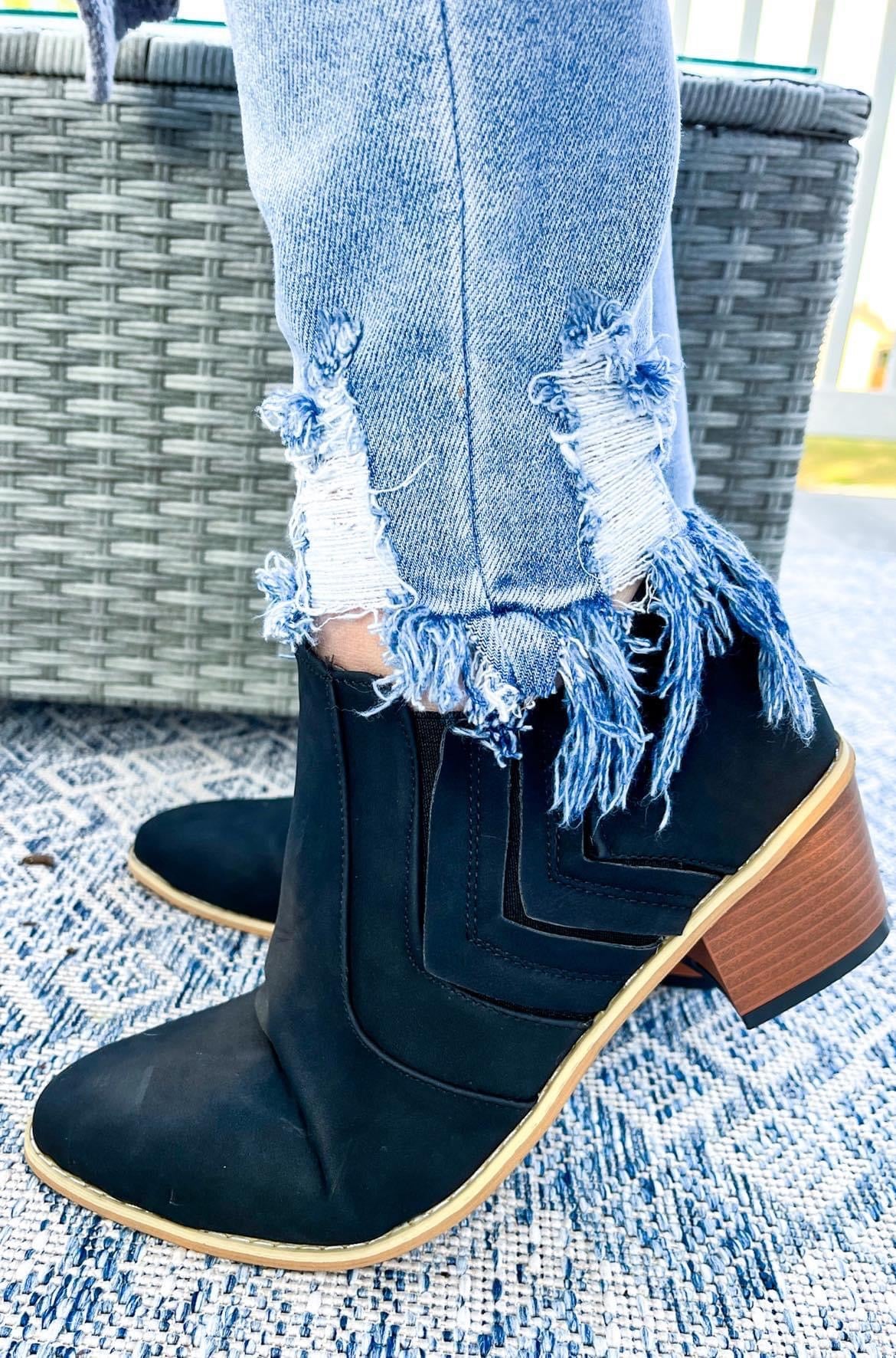 Leather slip on ankle Boots