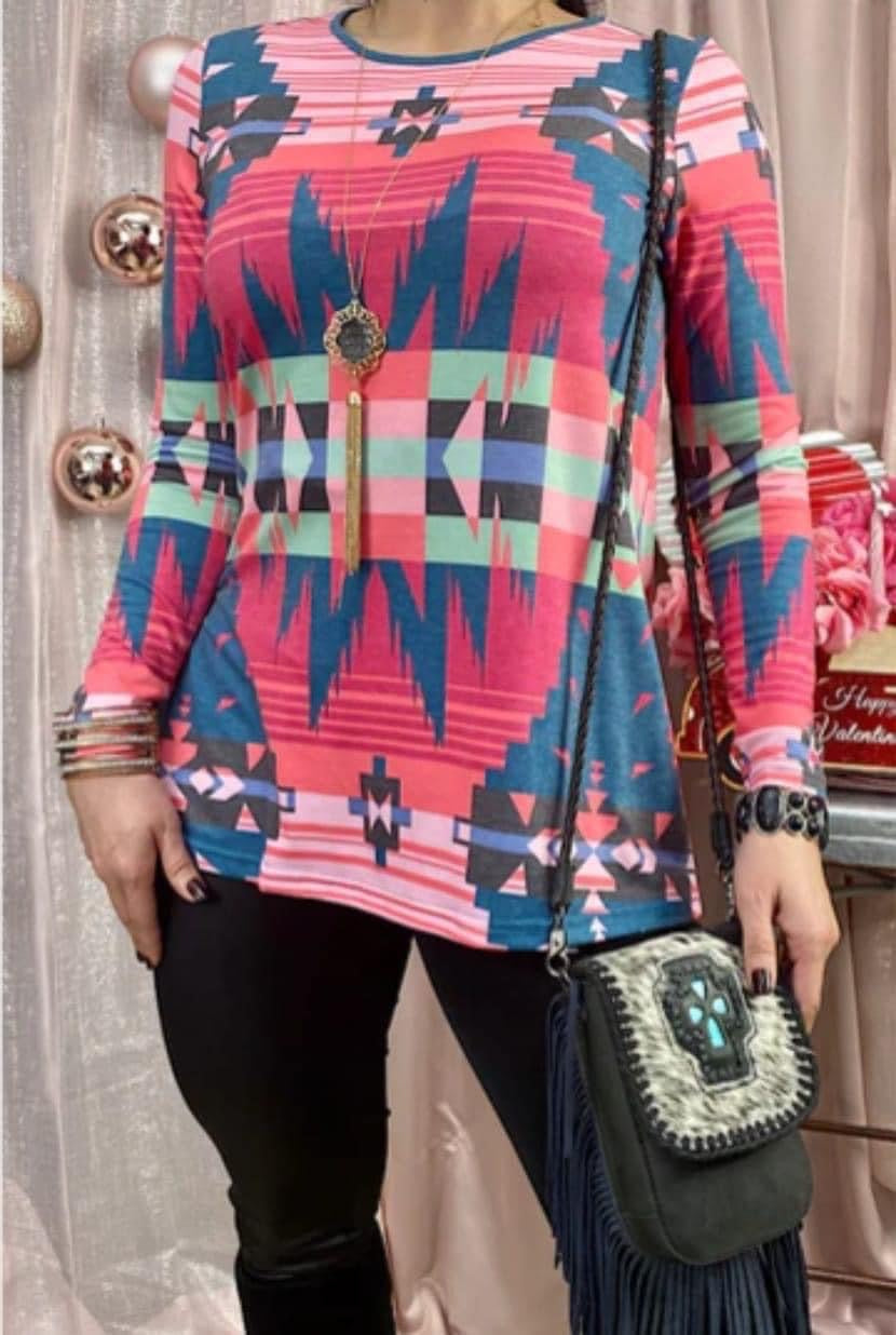 Pink Aztec Longsleeve