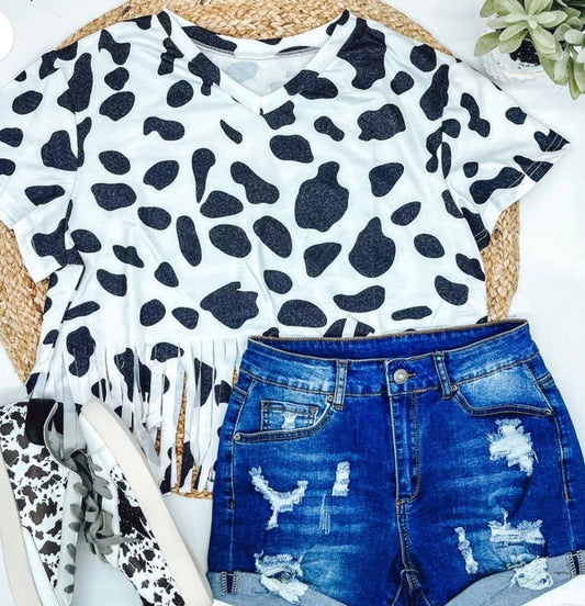 Lasso Cow Fringe Tee