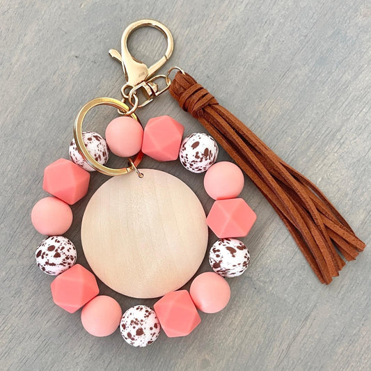 Peach Cow Print Beaded Bracelet Sale RCS Blanks