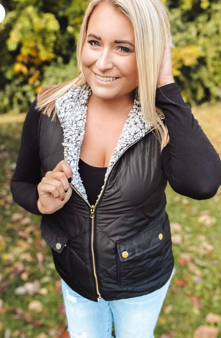 Reversable Puff Sherpa Vest