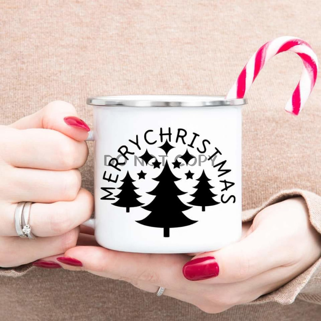 Merry Christmas Bw Enamel Mug Mug