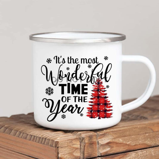 Most Wonderful Time Plaid Mug