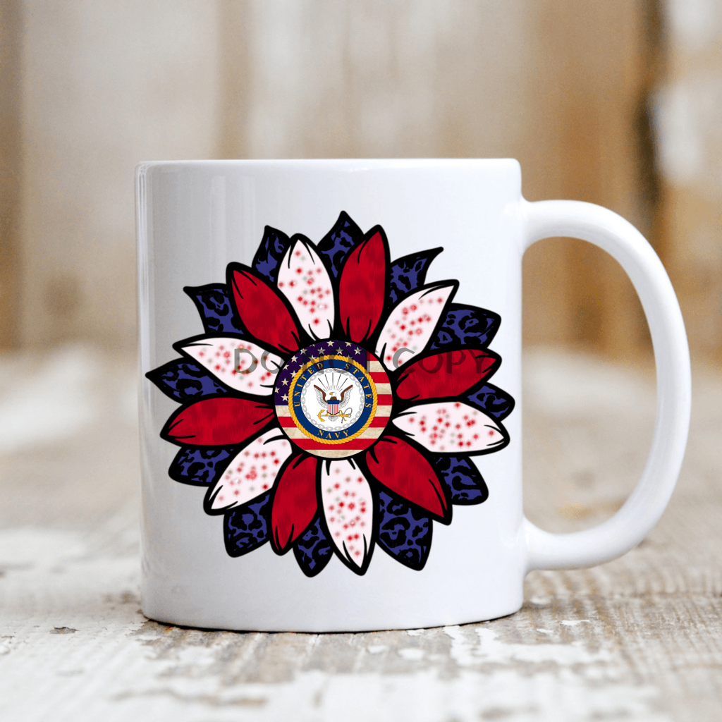Navy Flower Mug