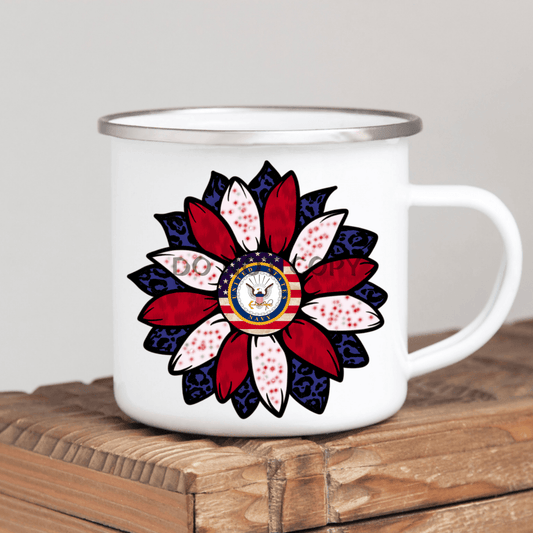Navy Flower Mug