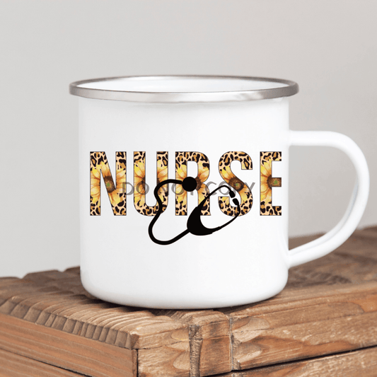 Nurse Sunflower Enamel Mug Mug