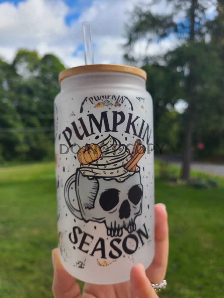 Pumpkin Spice Season Glass Can