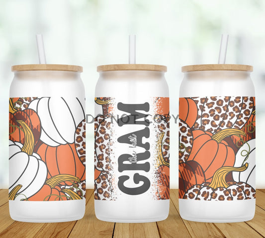 Pumpkins Personalized Glass Can