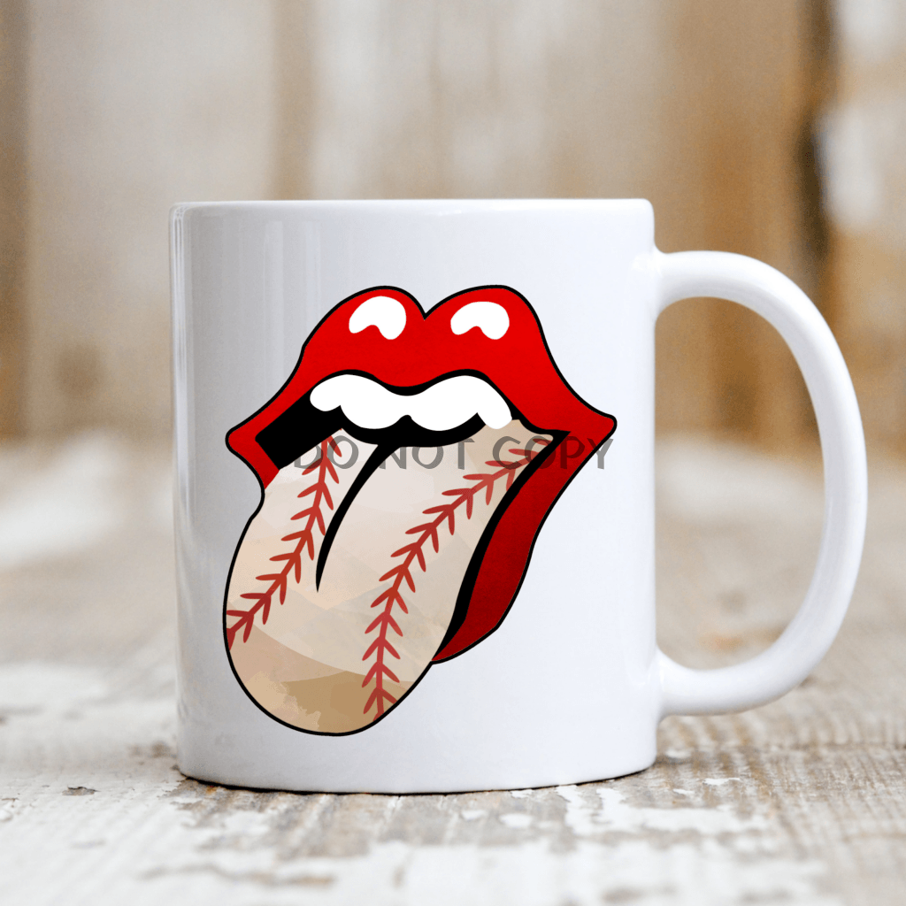 Red Baseball Tongue Mug