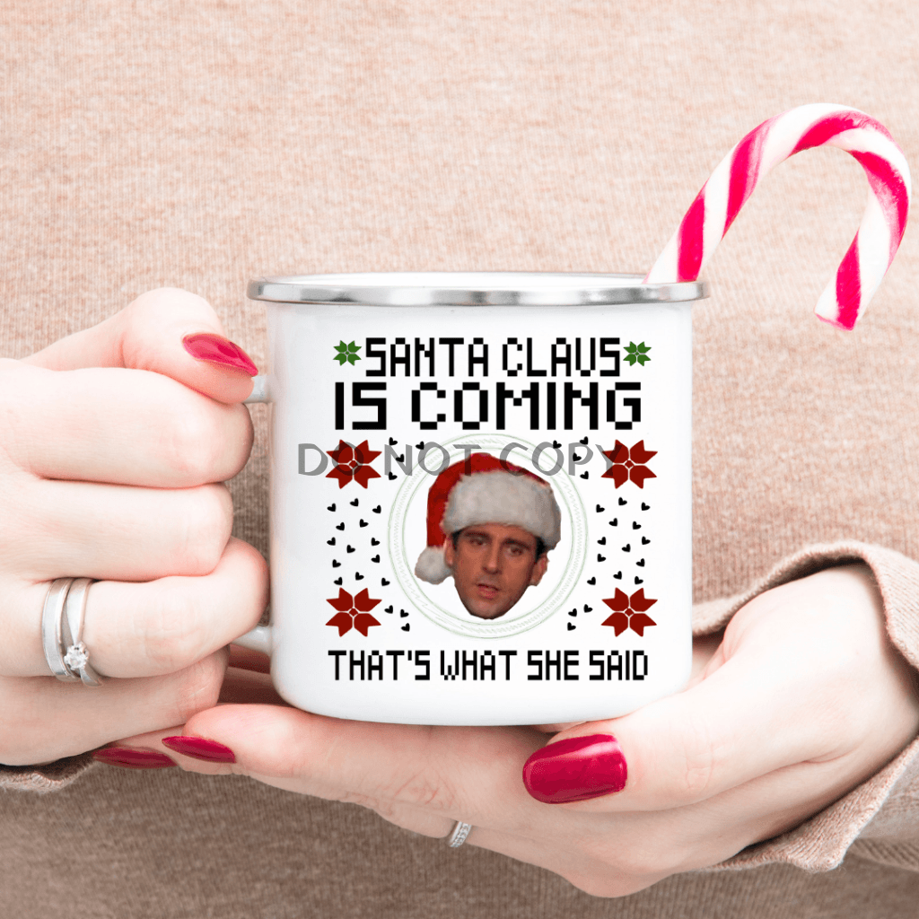 Santa Claus Is Coming Enamel Mug Mug