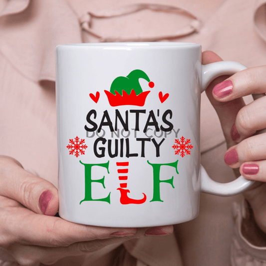 Santas Guilty Elf Ceramic Mug 11Oz Mug