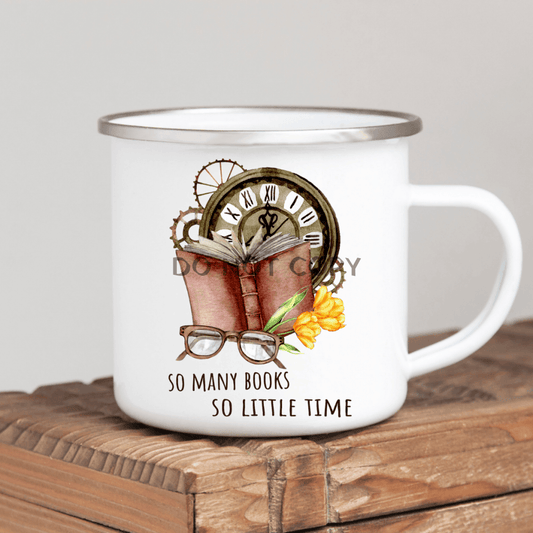 So Many Books Enamel Mug Mug