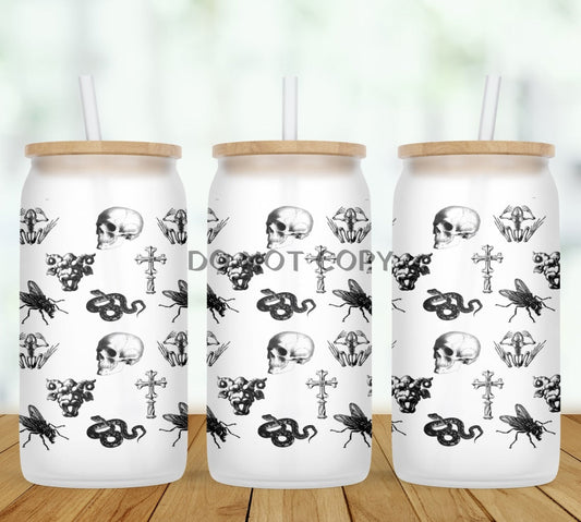 Spooky Wrap Glass Can