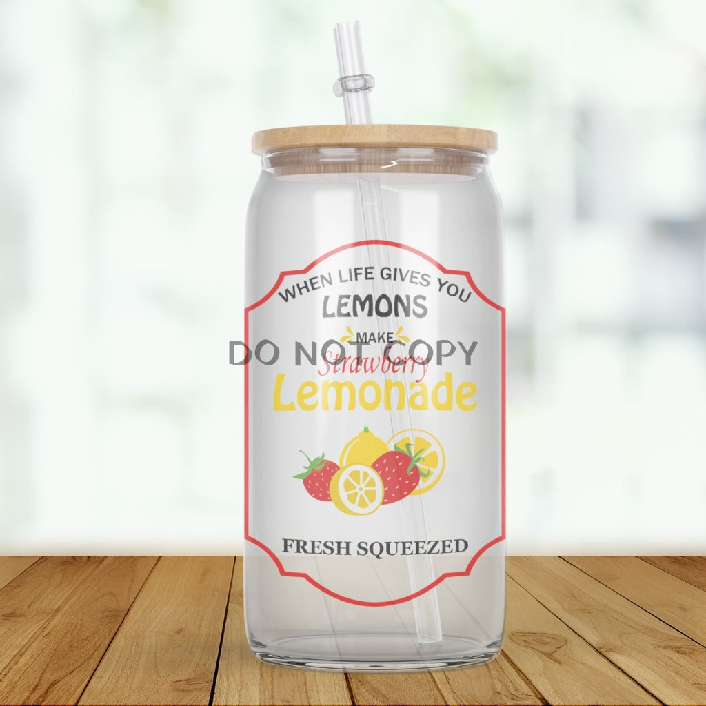 Strawberry Lemonade Glass Can