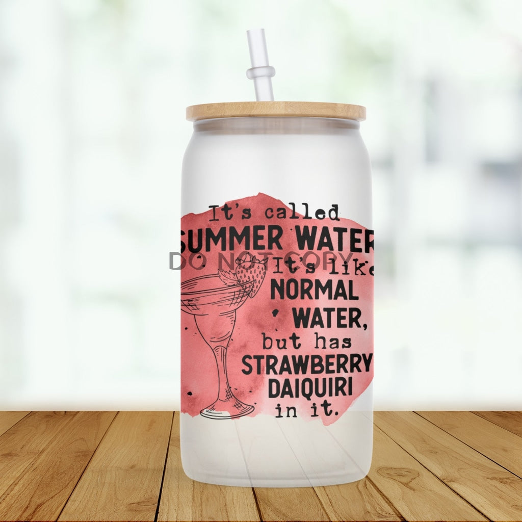 Summer Water Frosted Glass / Strawberry Daiquiri Glass Can