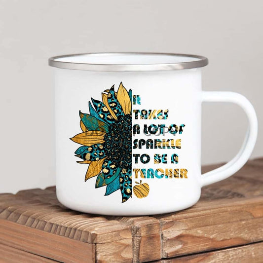 Sunflower Teacher 2 Enamel Mug Mug