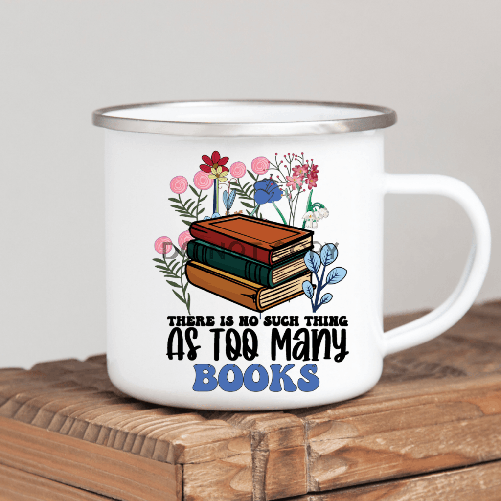 Too Many Books Enamel Mug Mug