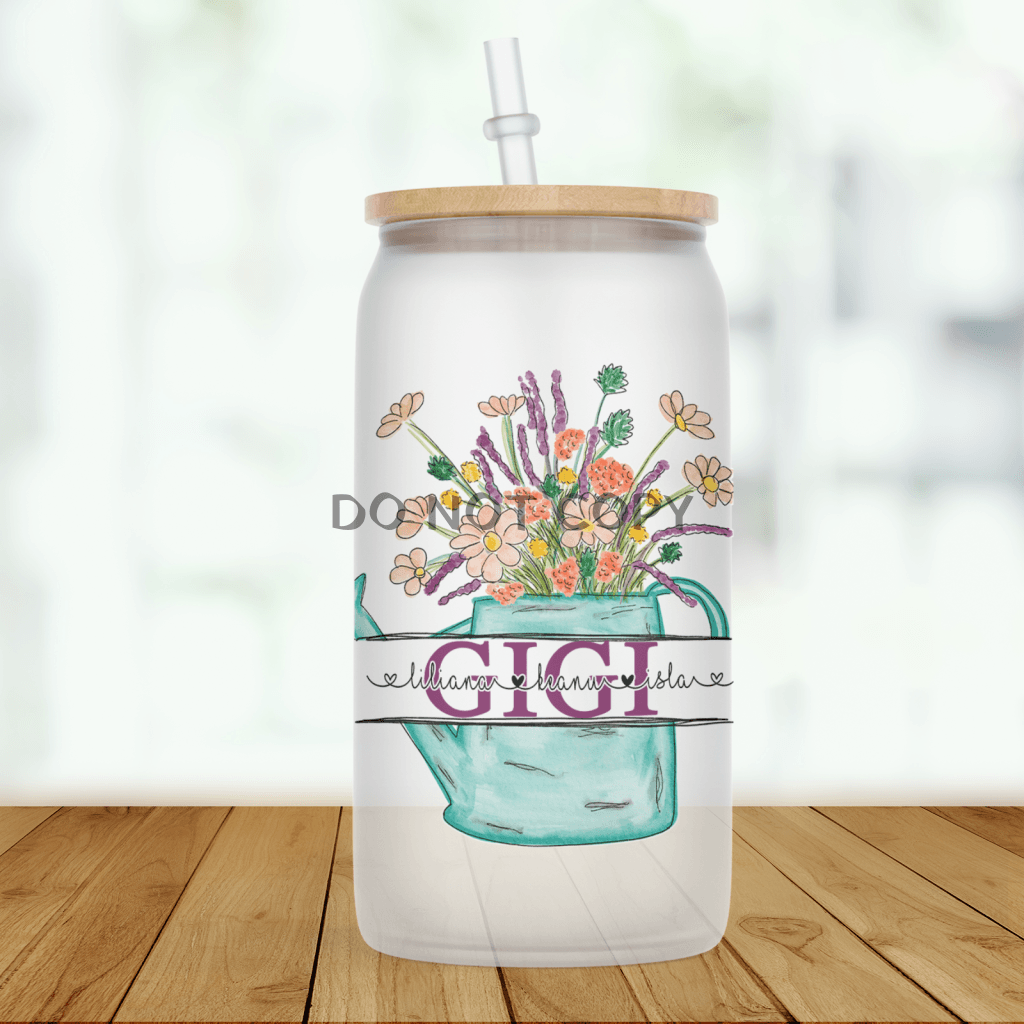 Watering Can Custom Name Glass Can