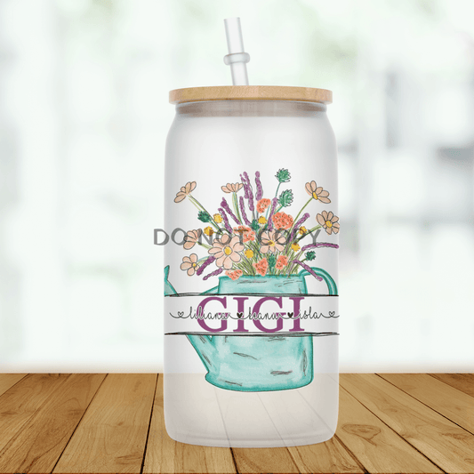 Watering Can Custom Name Glass Can