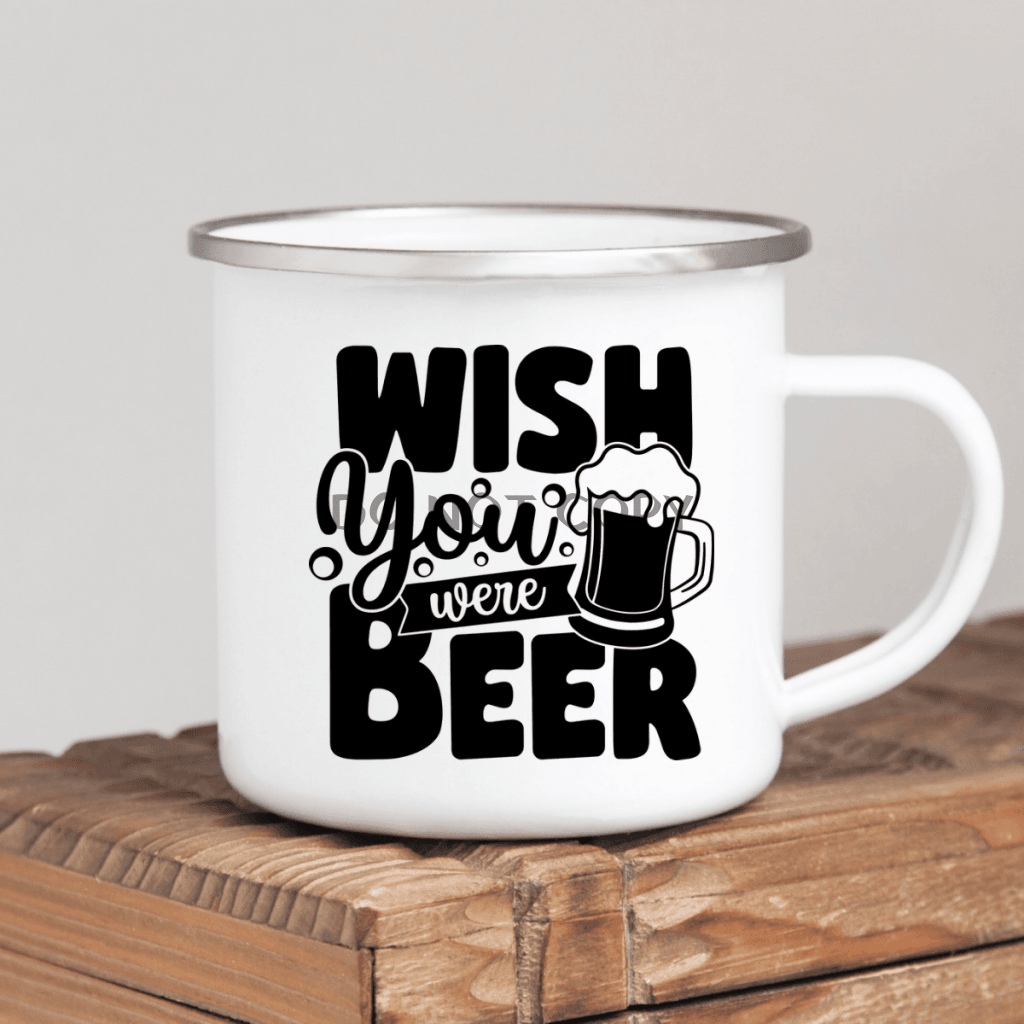 Wish You Were Beer Enamel Mug Mug