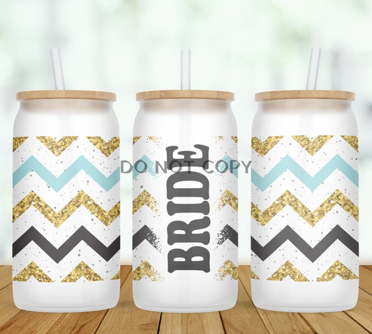 Zigzag Personalized Glass Can